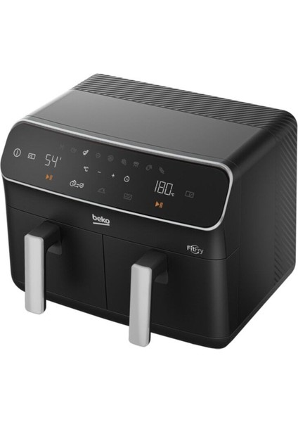 Çift Hazneli Az Yağlı Hava Fritözü, Siyah, Sağlıklı ve Pratik Kullanım