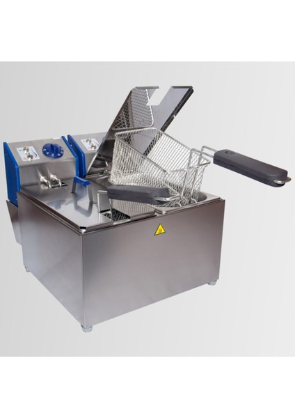 Elektrikli 2X2500W 3+3l Çift Gastronom Fritöz, Gri Renk