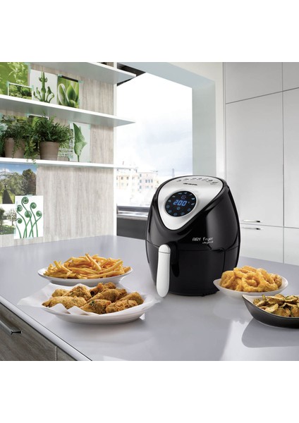 7 Programlı 2.6 Litre Yağsız Sıcak Hava Fritözü, Siyah fiyatları