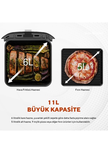 Iki Hazneli 11L Yağsız Fritöz, Sağlıklı ve Hızlı Pişirme Için Ideal Seçenek fırsatları