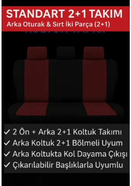 Mercedes A-Class 1997-2004 – Ticari Araç 2+1 Uyumlu Vira Grindsport Koltuk Kılıfı – Kırmızı Siyah, Kolay Montaj fırsatları