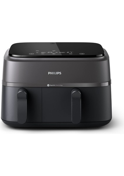 3000 Serisi Çift Sepetli Hava Fritözü Siyah, Pratik ve Sağlıklı Pişirme Keyfi