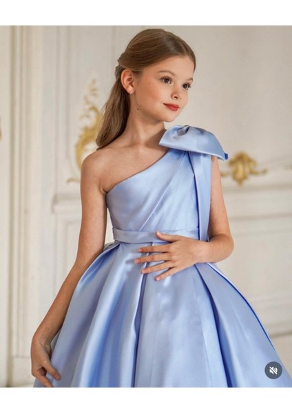 Kız Çocuk Tasarım Omuz Detaylı Prenses Elbise fiyatları