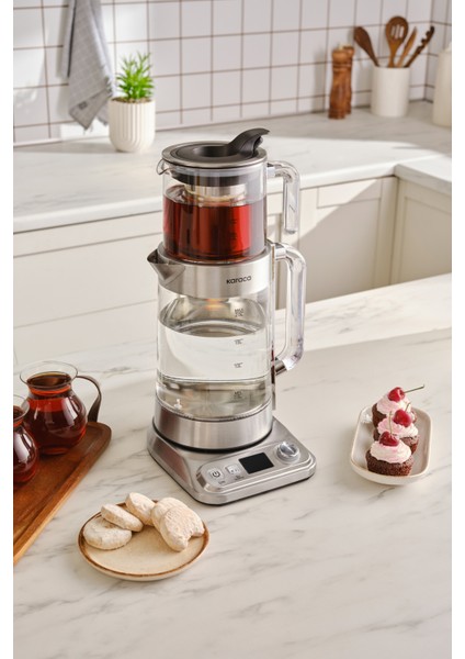 Gri Refika Xl Cam Çay Makinesi, Şık ve Kullanışlı Tasarım ile Keyifli Çay Keyfi fiyatları