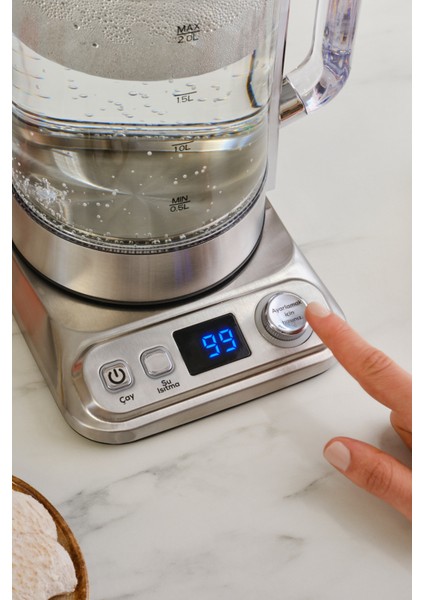 Gri Refika Xl Cam Çay Makinesi, Şık ve Kullanışlı Tasarım ile Keyifli Çay Keyfi indirimleri