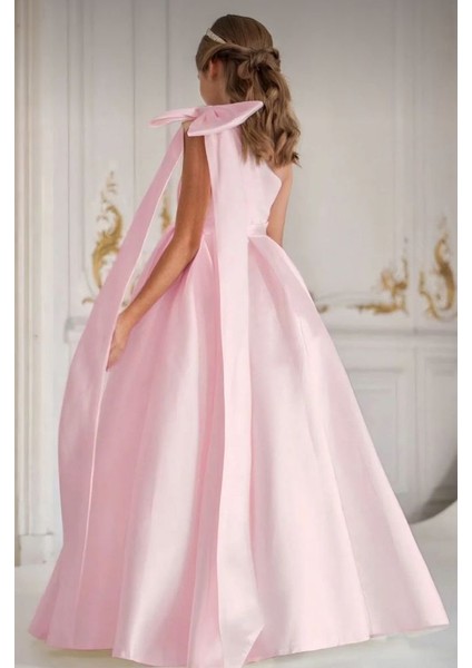 Kız Çocuk Tasarım Omuz Detaylı Prenses Elbise fiyatları