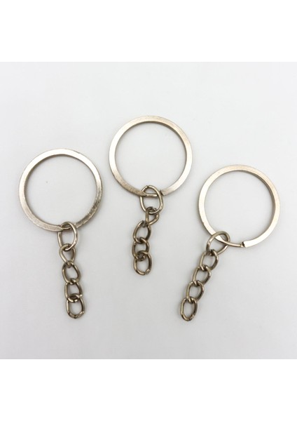 Zincirli Anahtarlık Halkası 25MM Gümüş - 1 Adet