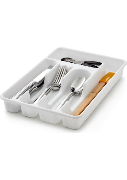 Mainstays Çatal Bıçak Kaşık Düzenleyici – 5 Bölmeli – 34 cm – Beyaz