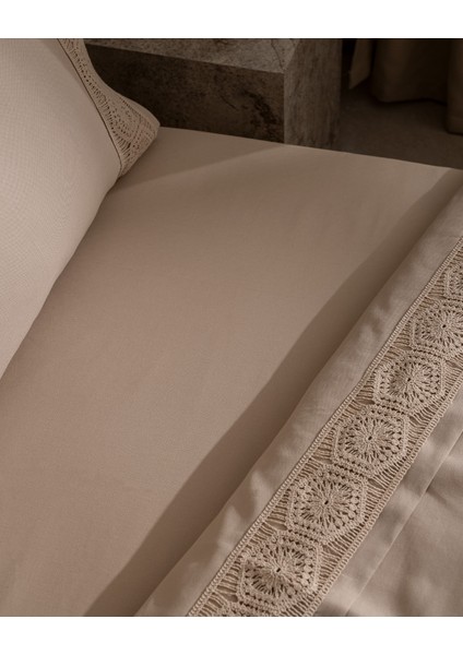 Eolya Çift Kişilik %100 Pamuk Chambre Nevresim Takımı - Bej