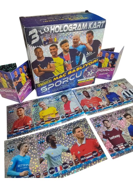 Sporcu Premium Maç Başlıyor 2023 Sezonu 20 Jelatin 60 Hologramlı Futbolcu Kartı Hediyelik