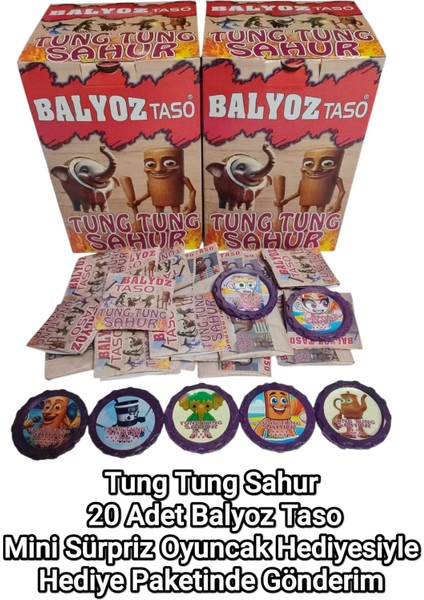 Tungtung Sahur Balyoz Taso 20 Adet | Mini Sürpriz Oyuncak Hediyesi ve Şeker Hediyesi fiyatları