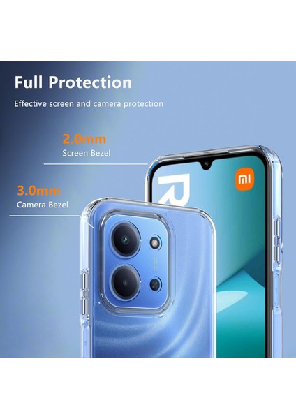 Xiaomi Redmi 15C Kılıf Kamera Çıkıntılı Korumalı Yumuşak Şeffaf Silikon + 9h Ekran Koruyucu Cam Set 2in1 fiyatları