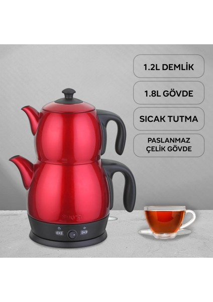 Kırmızı Renkli Çay Makinası, Pratik ve Şık Tasarım fiyatları