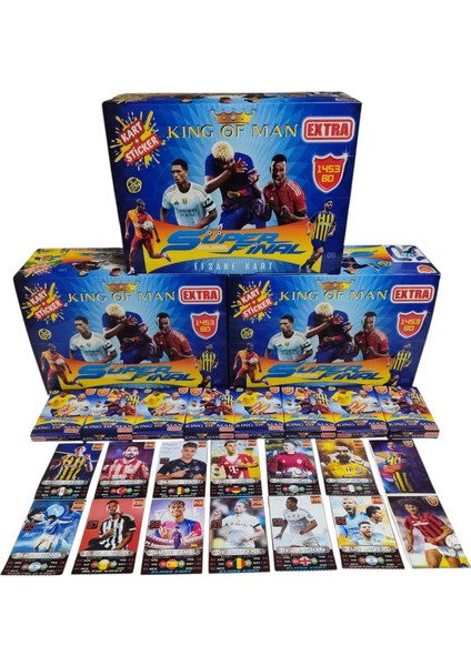 King Of Man 1453 Bd 48 Mini Kutu | Futbolcu Kart + Sticker + Mini Sürpriz Oyuncak + Şeker Oyun Kağıtları modelleri