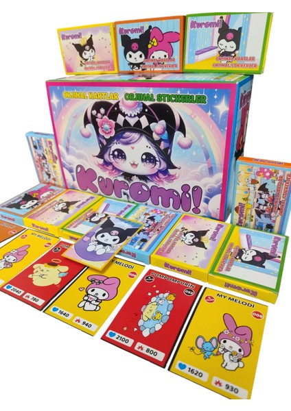 Kuromi Karakter Oyun Kağıtları 10 Mini Kutu 60 Kart + 10 Sticker | Şeker ve Mini Oyuncak Hediyeli fiyatları