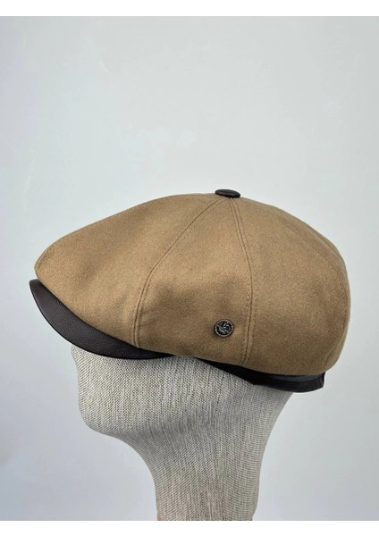 Kışlık Kaşe Kasket Şapka – Deri Siperlikli, Kaşe Yünlü Kumaş