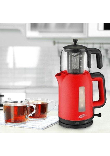 Kırmızı Otomatik Elektrikli Çay Makinesi, Pratik ve Şık Tasarım, Çok Renkli