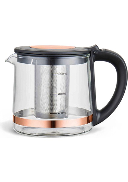 2l Cam Demlik ve Çelik Su Isıtıcıyla Modern Çay Makinesi Siyah modelleri