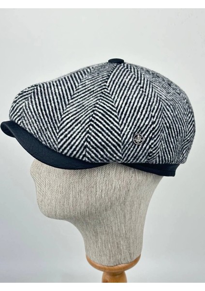 Kışlık Kaşe Kasket Şapka – Deri Siperlikli Modern Model