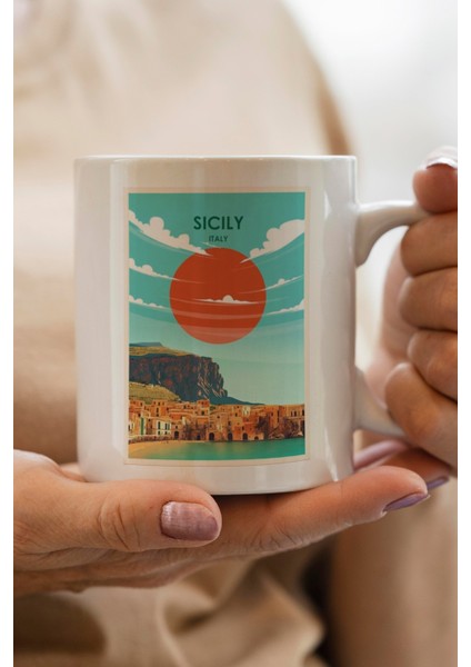Sicily- Italy Baskılı Premium Kupa Bardak