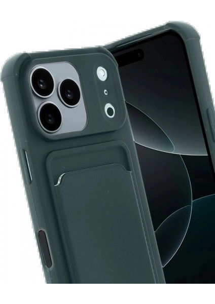 Apple iPhone 17 Pro Kelvin Kartvizitli Silikon - Koyu Yeşil fiyatları