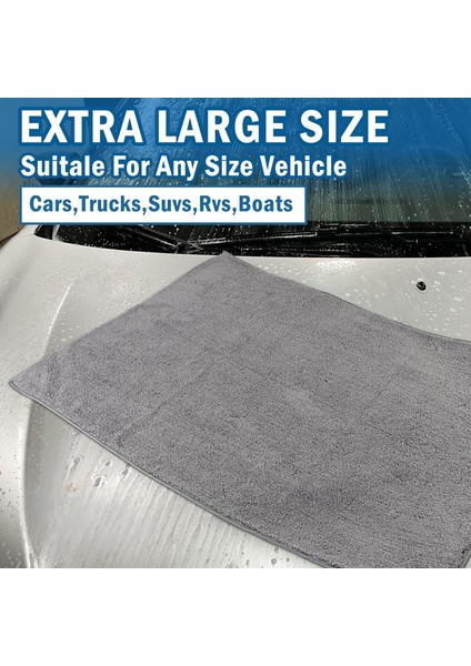 Mikrofiber Oto Kurulama Yıkama Havlusu 50X70 cm Araba Logolu Çift Taraflı Bez 440 Gsm