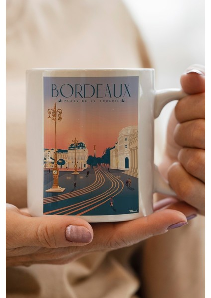 France- Bordeaux Baskılı Premium Kupa Bardak