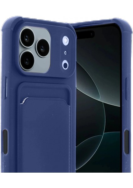 Apple iPhone 17 Pro Max Kelvin Kartvizitli Silikon - Lacivert