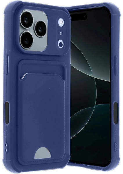 Apple iPhone 17 Pro Max Kelvin Kartvizitli Silikon - Lacivert modelleri