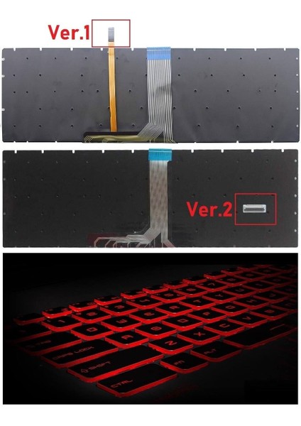 Msı GE73 Raider, GE73 7rd, GE73VR, GE73VR 7rf Notebook Klavye - Tuş Takımı / Ver.2 - Siyah - Tr - Backlit - Rgb - Kırmızı Tuş