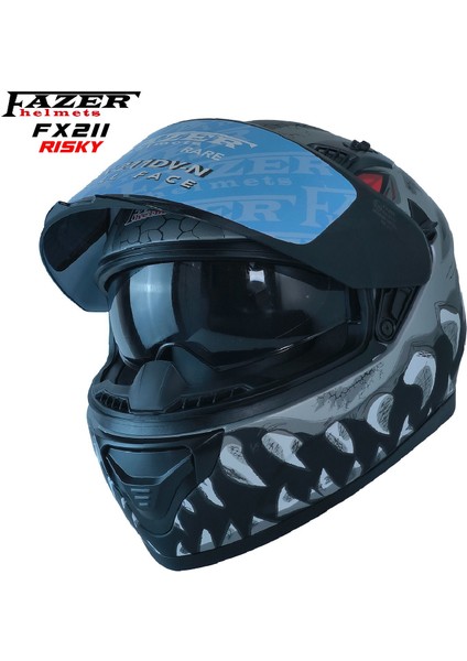Forza Fx Allrisky Igator Full Face ( Kapalı ) Güneş Vizörlü ( Gözlüklü ) Motorsiklet Kaskı