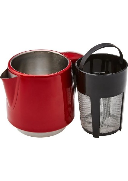 Çelik Demlikli 2'li Çay ve Su Isıtıcı, Kırmızı Renk