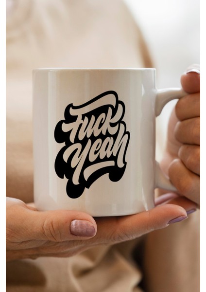 yeah baskılı kupa bardak