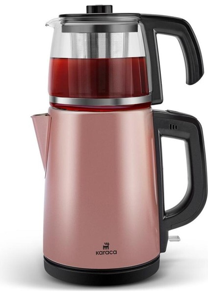 Paslanmaz Çelik Rosegold 2'li Çay ve Su Isıtıcı Seti modelleri