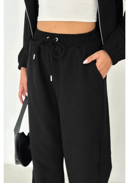 Kadın Fermuarlı Kadife Dokuma Takım – Sportif & Günlük Konfor