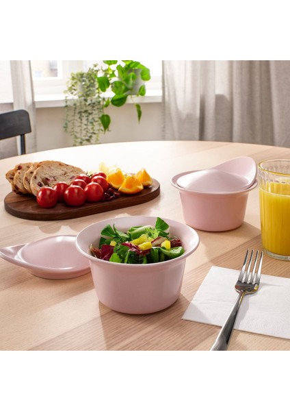 Fırın-Servis Kabı, Mat Açık Pembe, 15X13 Cm, 2 Adet, Kapaklı fiyatları