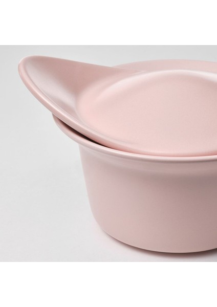 Fırın-Servis Kabı, Mat Açık Pembe, 15X13 Cm, 2 Adet, Kapaklı modelleri