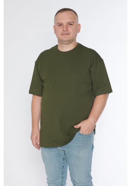 Erkek Bisiklet Yaka %100 Pamuk Oversize T-Shirt fırsatları