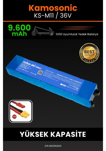 Kamosonic KS-M11 / 36V 9600MAH Elektrikli Scooter Bataryası - Sertifikalı Güvenlik, Gerçek Kapasite