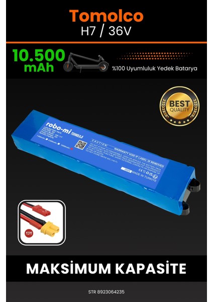 Tomolco H7 / 36V 10500MAH Elektrikli Scooter Bataryası - Yüksek Yoğunluklu Li-Ion Hücre