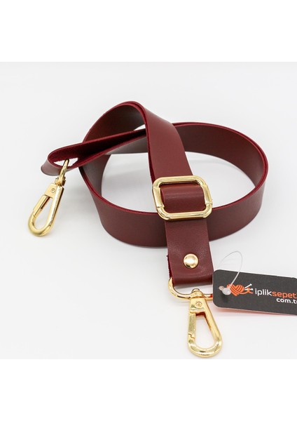 Ayarlanabilir Deri Çapraz Çanta Askısı [ 2.5cm & 72CM ] Bordo - 1 Adet