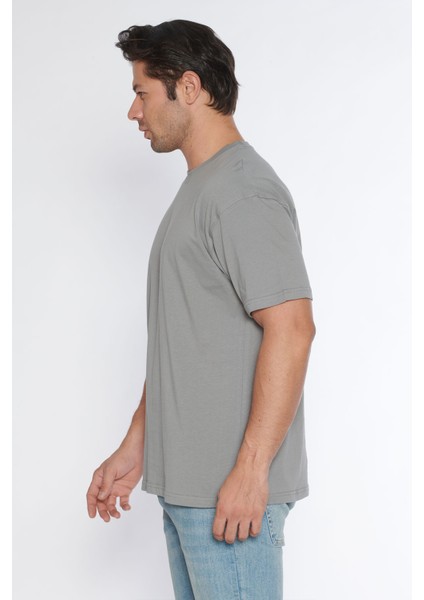 Erkek Bisiklet Yaka %100 Pamuk Oversize T-Shirt fiyatları