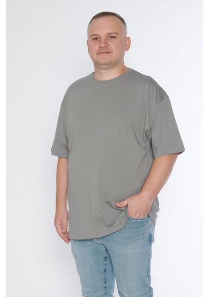 Erkek Bisiklet Yaka %100 Pamuk Oversize T-Shirt fırsatları