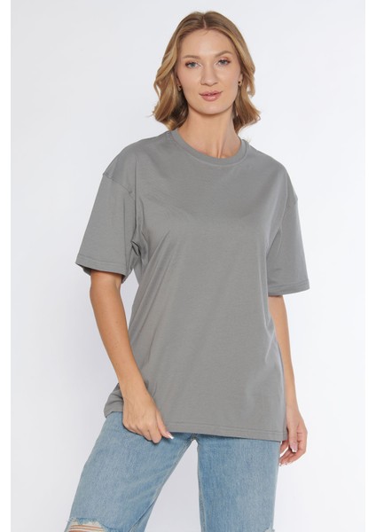 Erkek Bisiklet Yaka %100 Pamuk Oversize T-Shirt