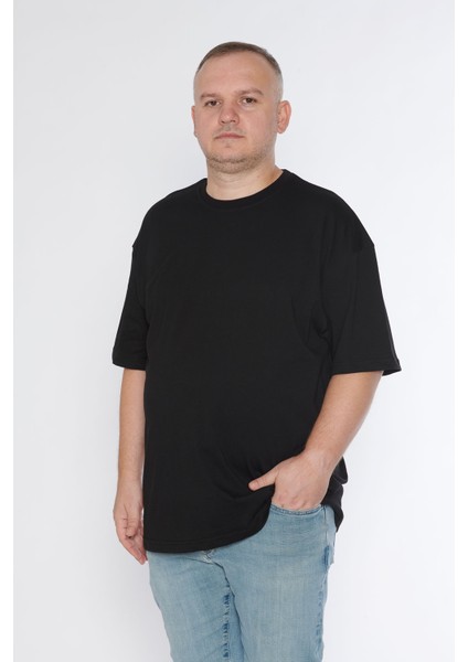 Erkek Bisiklet Yaka %100 Pamuk Oversize T-Shirt fırsatları