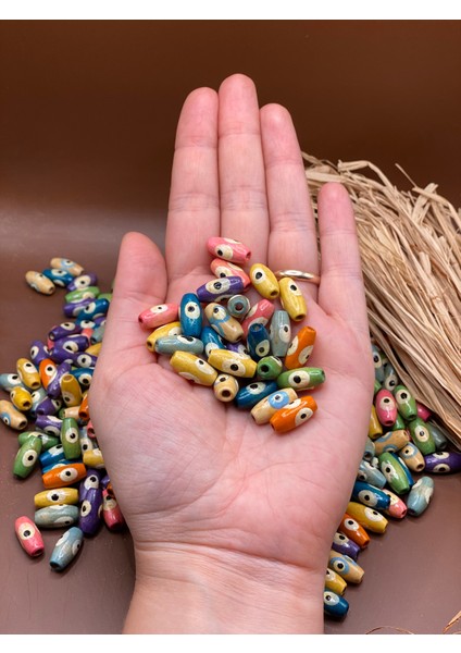 Karışık Renkli Ahşap Nazar Boncuk Delik Çapı 3 mm Tahta Boncuk Takı fiyatları