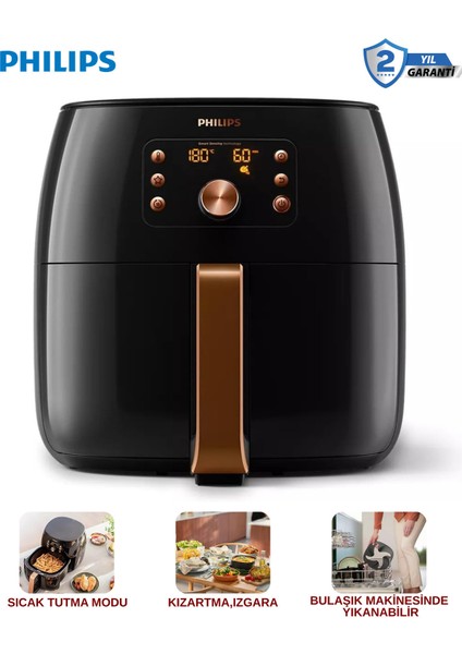 Yüksek Hacimli Twin Turbostar Airfryer, Siyah Bakır, 7,3 Litre