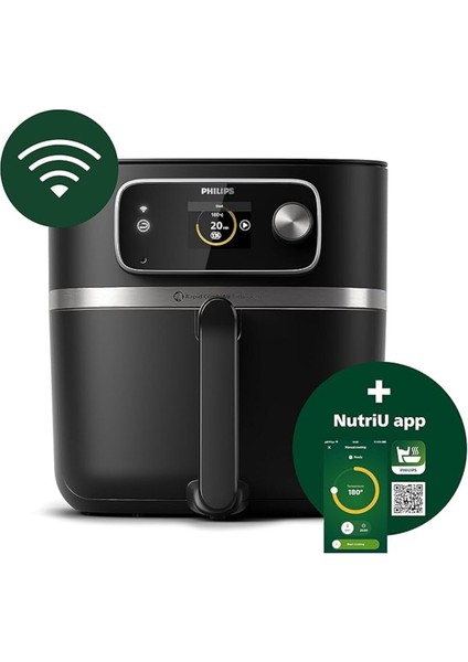 Geniş ve Güçlü Hava Fritöz 8.3l, 2200W, Siyah, Termometre ile Komplet Set fiyatları