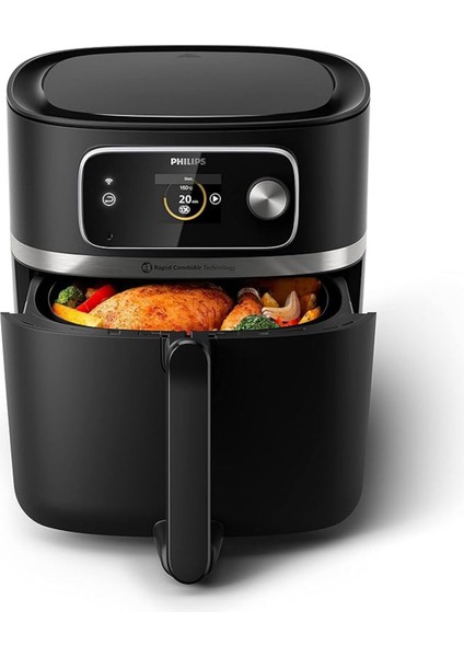 Geniş ve Güçlü Hava Fritöz 8.3l, 2200W, Siyah, Termometre ile Komplet Set modelleri