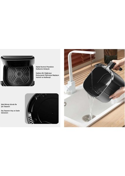 Yüksek Performanslı 1700W Yağsız Sıcak Hava Fritözü Beyaz fiyatları